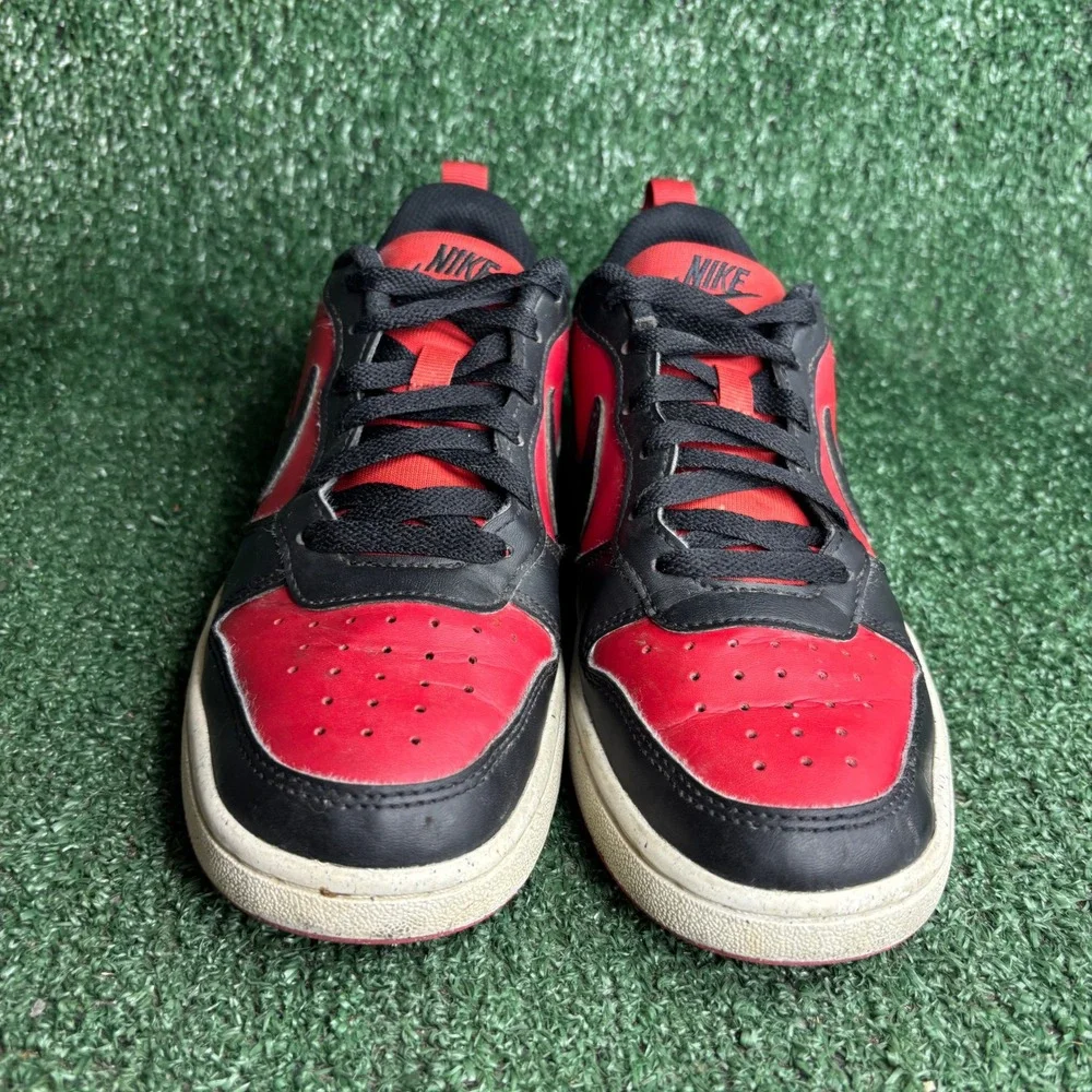 Nike Court Borough Low Recraft Older Kids Basketball Sneakers Red Black Youth 5Y